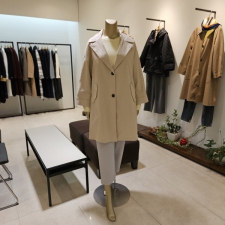 오버핏 하프 트렌치코트