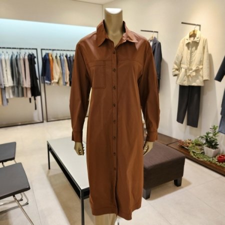 벨트 카라 롱 원피스