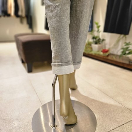 뒷롤업장식 면 배기팬츠