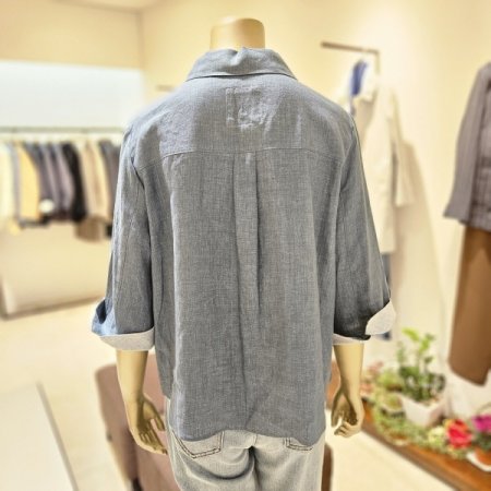 소매배색 마 재킷