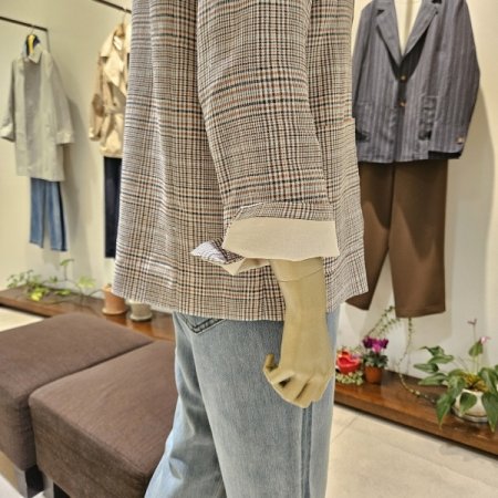 컬러체크 싱글투버튼 재킷