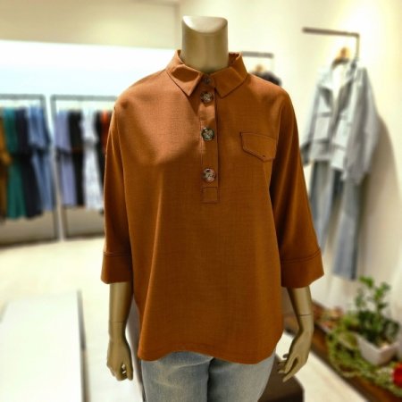 오버핏 카라 블라우스