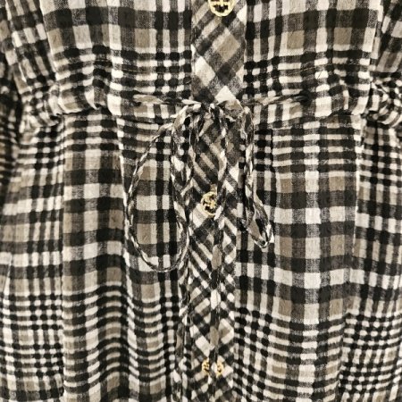 지지미 체크 롱 원피스