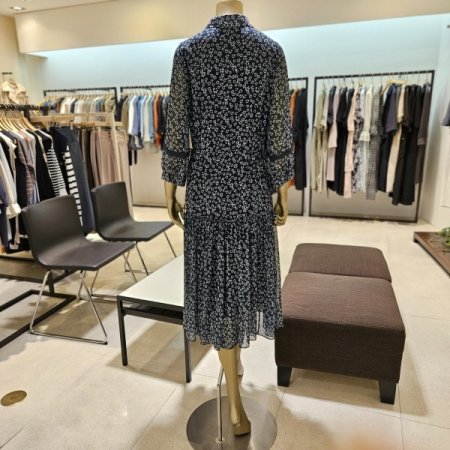 둥근카라 플라워 롱원피스