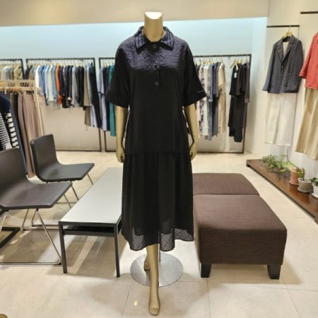 허리스트링 지지미 롱원피스