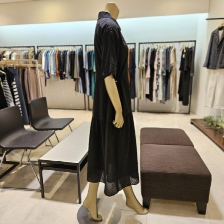 허리스트링 지지미 롱원피스