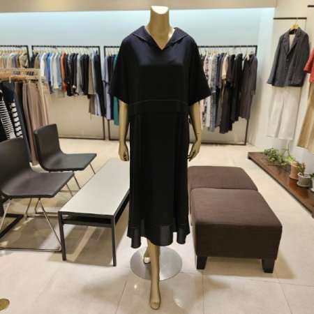 세일러카라 반팔 롱원피스