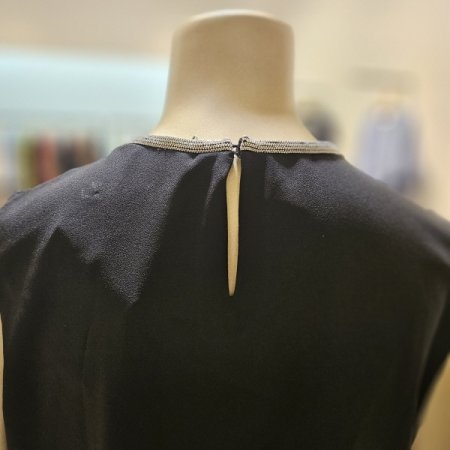 컬러배색 민소매 블라우스