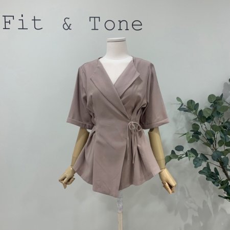 카라 랩끈 블라우스