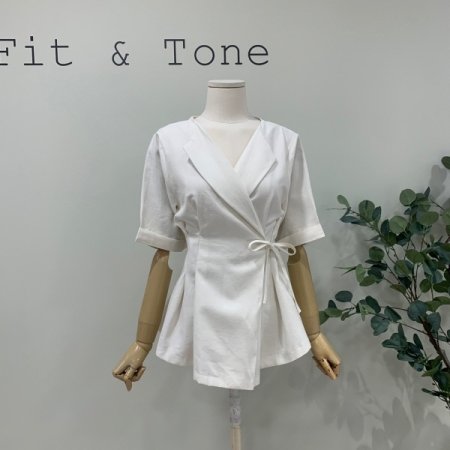 카라 랩끈 블라우스