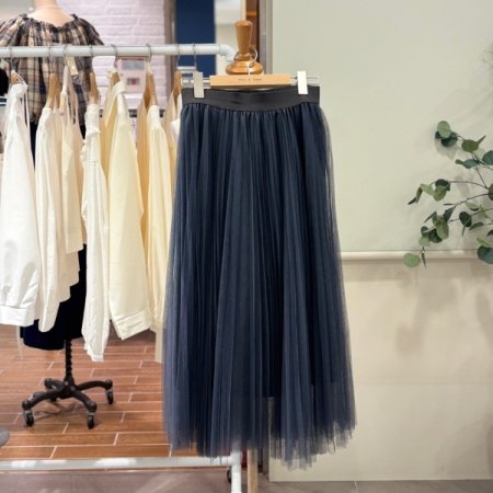 플리츠 샤 롱스커트