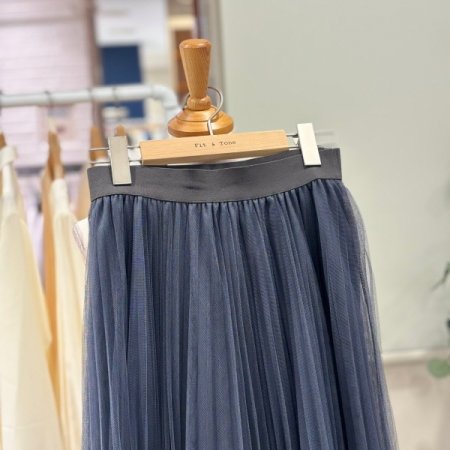 플리츠 샤 롱스커트