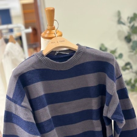 단가라 크롭 니트