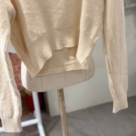 스퀘어넥 크롭 니트