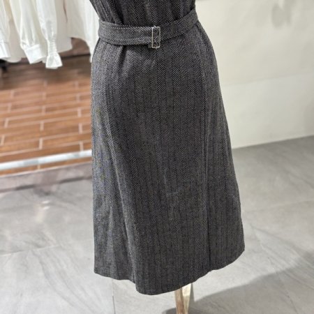 헤링본 벨트 원피스