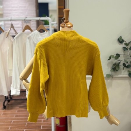 벌룬소매 골지니트