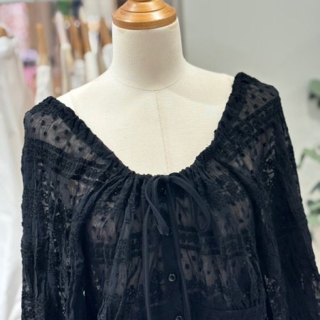 플라워 쉬폰 볼레르 가디건