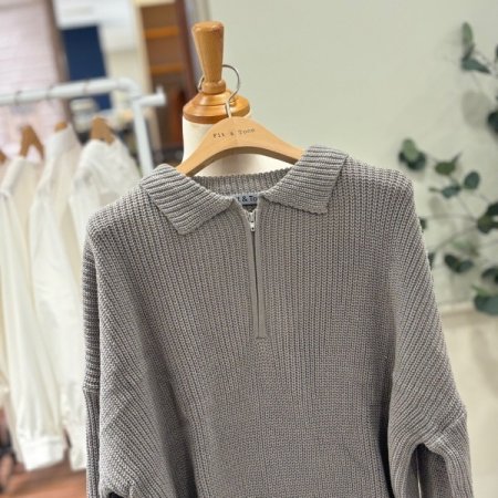 루즈핏 반집업 카라니트