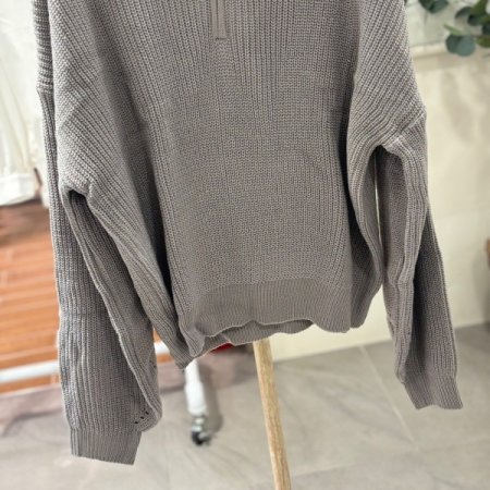 루즈핏 반집업 카라니트