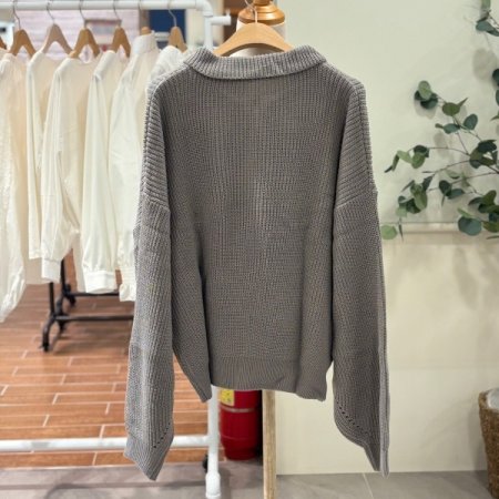 루즈핏 반집업 카라니트