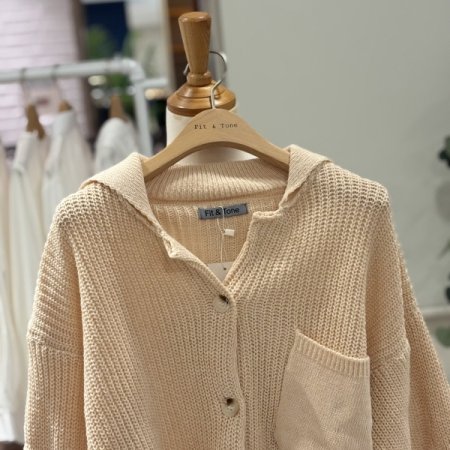 원포켓 단추 가디건