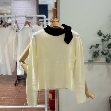 사이드 리본 니트