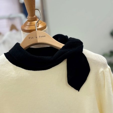 사이드 리본 니트