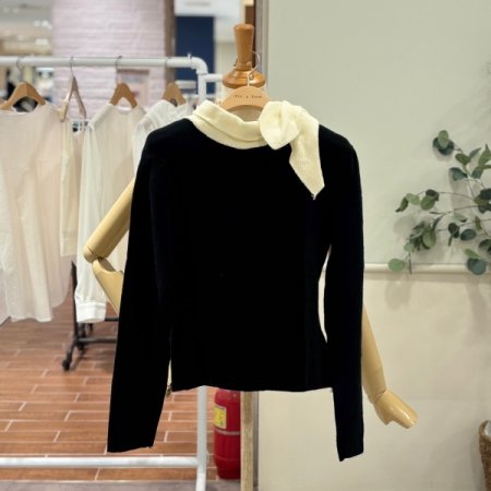 사이드 리본 니트