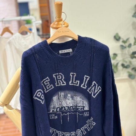 루즈핏 케이블 니트