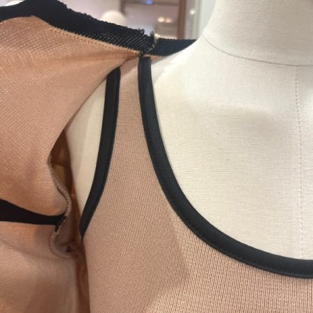 배색라인 가디건 세트