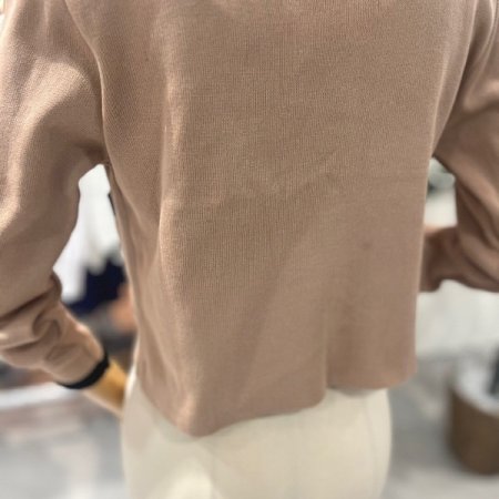 배색라인 가디건 세트