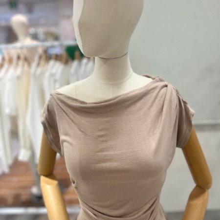 보트넥 셔링 티셔츠