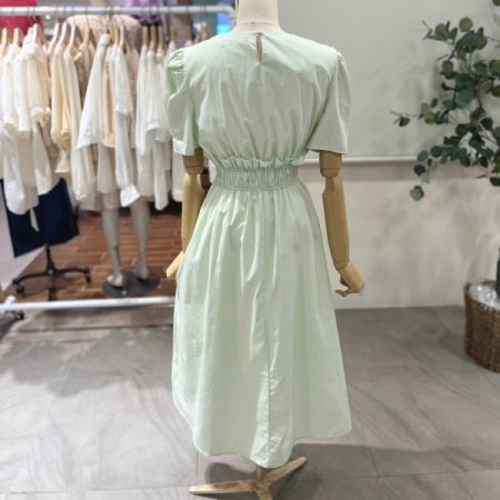 심플 허리셔링 플레어원피스