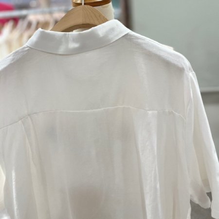 양포켓 셔링 카라셔츠