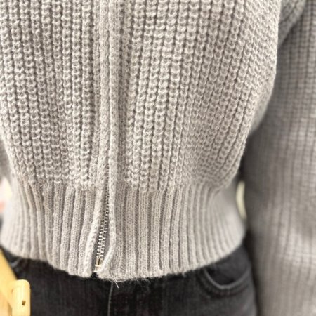 라운드 크롭 니트집업