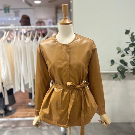 벨트셋업 레더 자켓