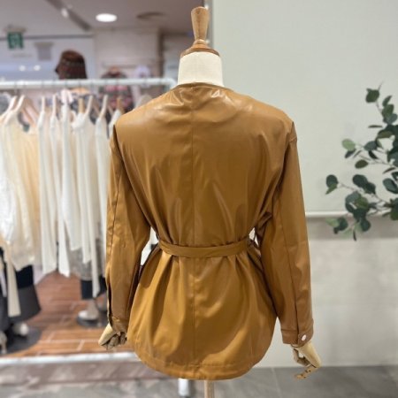 벨트셋업 레더 자켓