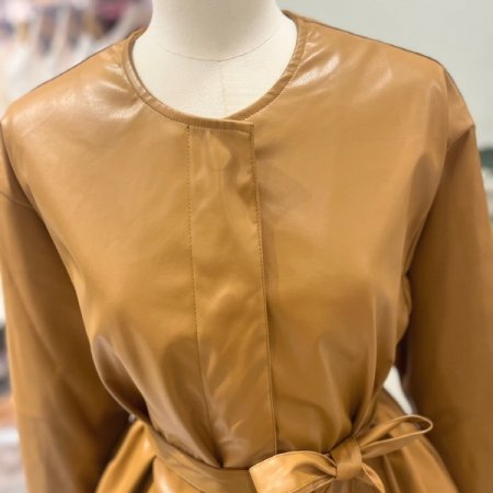 벨트셋업 레더 자켓