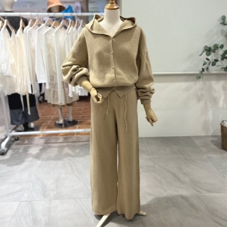 후드니트가디건 바지세트