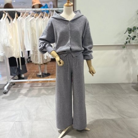 후드니트가디건 바지세트