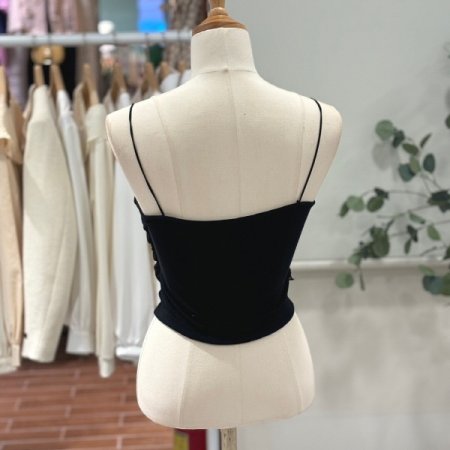 크롭 셔링 캡 뷔스티에티셔츠