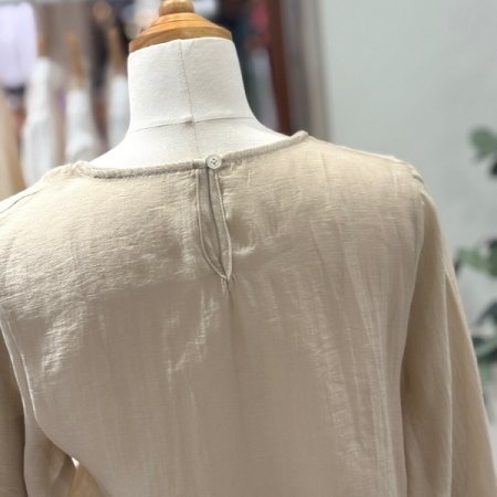 사이드리본 라운드블라우스