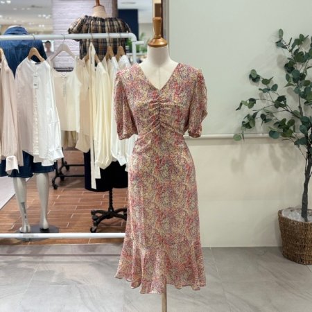 밑단프릴쉬폰원피스