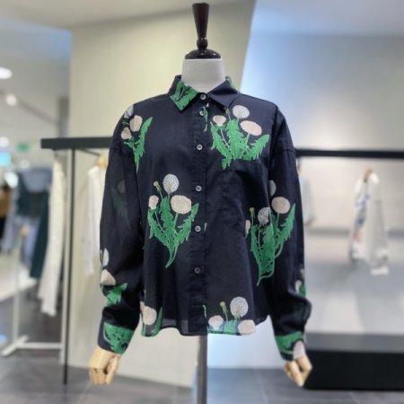 플라워 나염 셔츠