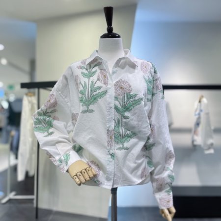 플라워 나염 셔츠