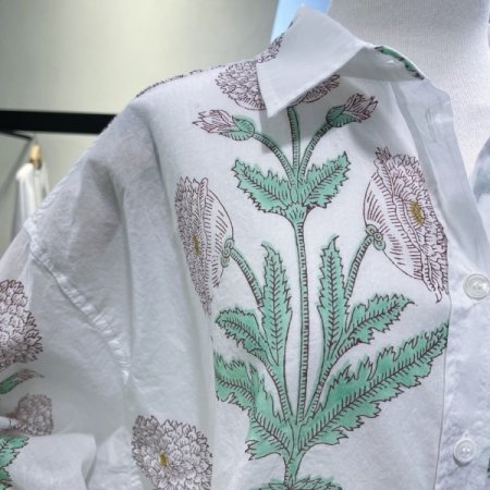 플라워 나염 셔츠