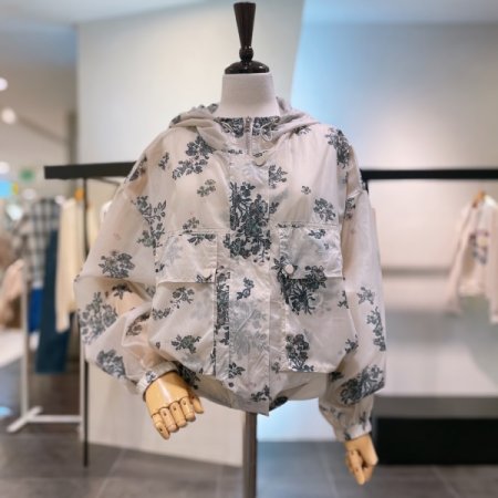 레이니 후드 나염 점퍼