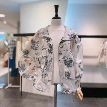 레이니 후드 나염 점퍼