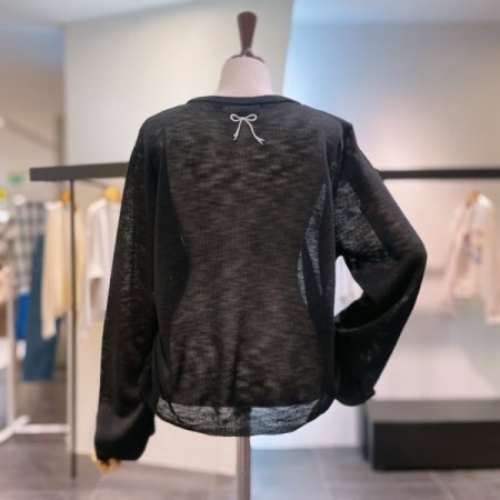 리본 린넨 가디건