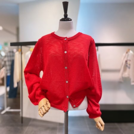 리본 린넨 가디건